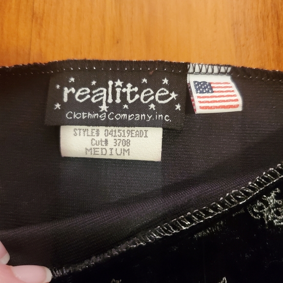 Realitree Art decor women's size Medium Tank Top Sparkle Design Y2K Velvet - Picture 3 of 9